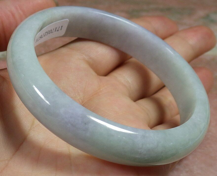 Certified Hand Carved Green discount Lavender Natural Myanmar Burma A JADE Jadeite Circle Bangle Bracelet 57mm