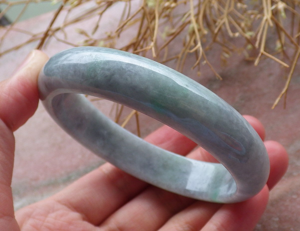 Certified Hand Carved Green Natural Burma A JADE Jadeite Circle Bangle outlet Bracelet 58mm