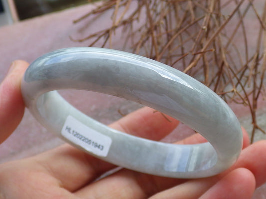 Certified Hand Carved Green Natural Myanmar Burma A JADE Circle Jadeite Bangle Bracelet 57mm