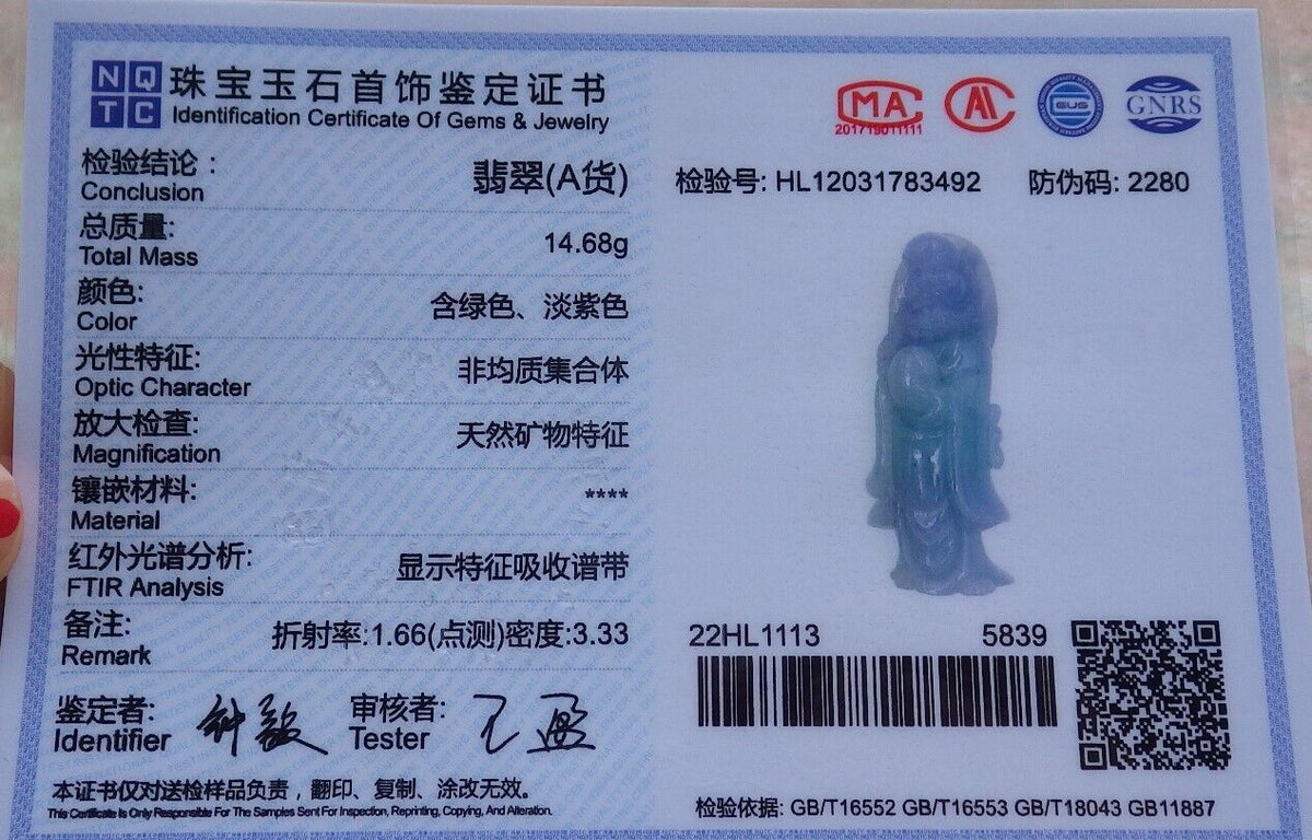 Certified Hand Carved Green Natural Myanmar Burma Grade A Jade jadeite Da Mo Buddha God Peach Pendant Necklace