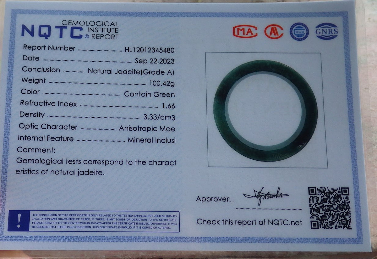 64mm Certified Hand Carved Blue Water Green Natural A JADE Jadeite Dragon Phoenix Circle Bangle Bracelet
