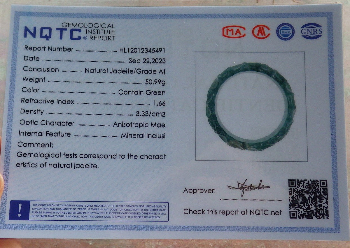 57mm Certified Hand Carved Green Natural A JADE Jadeite Rose Flower Circle Bangle Bracelet