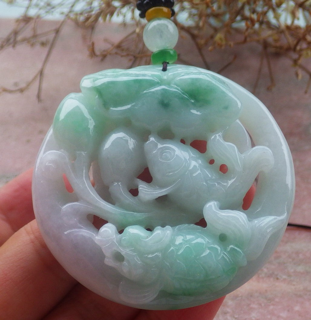 Certified Hand Carved Natural Green Myanmar Burma A Jade jadeite Pendant Necklace 14 Pcs