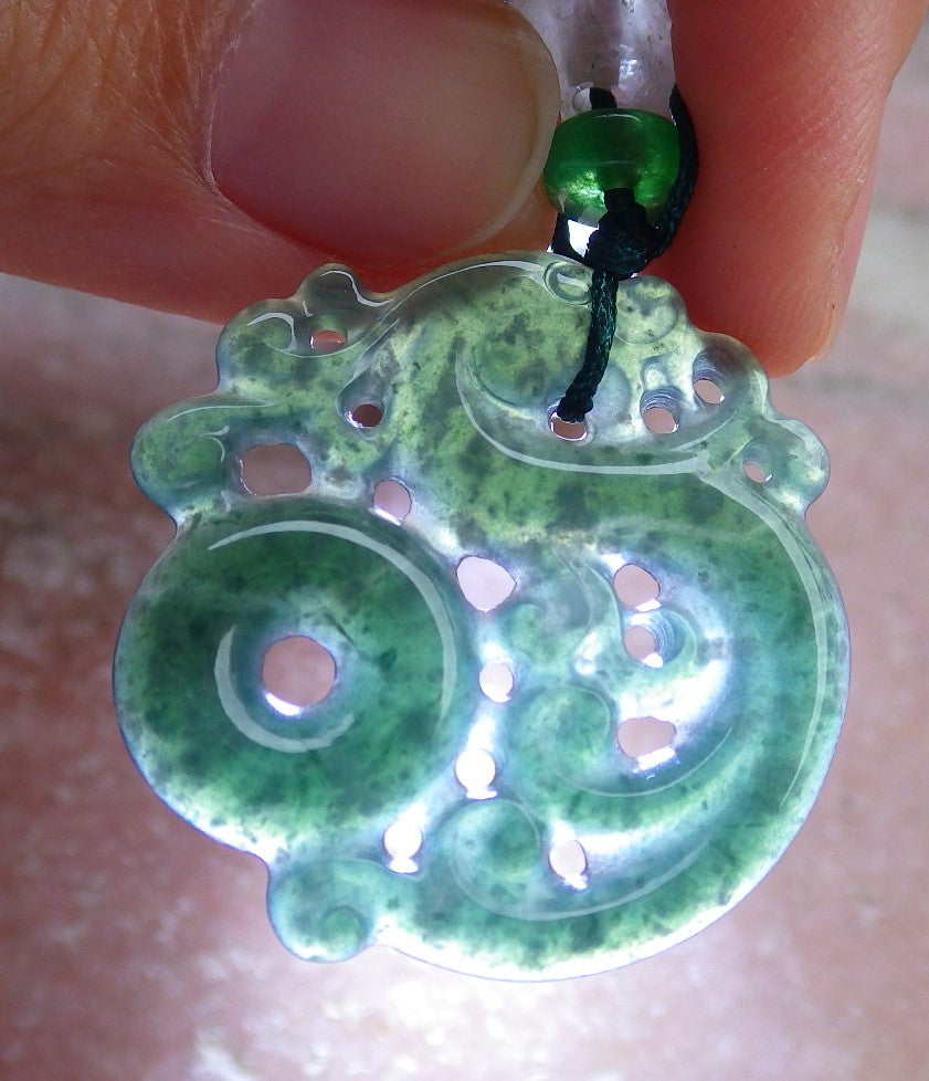 Certified Hand Carved Natural Grade A Jade jadeite Ring and Pendant