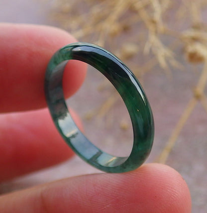 Certified Hand Carved Natural Grade A Jade jadeite Ring and Pendant