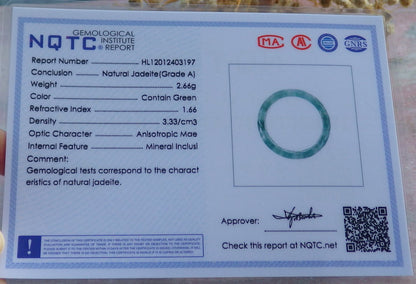 Certified Hand Carved Natural Blue Water Green Myanmar Burma Grade A Jade jadeite Two Ring