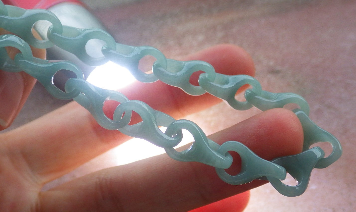 Certified Hand Carved Icy Green Natural Myanmar Burma A Jade Jadeite Hook Ring Bead Beads Bracelet