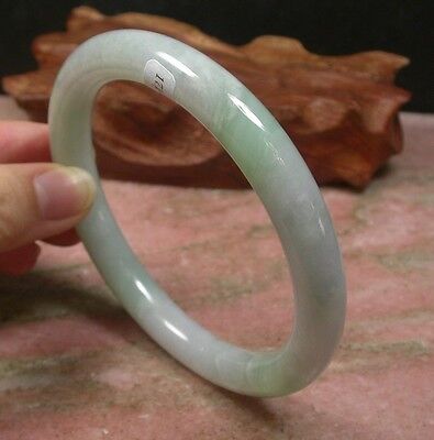 Certified Hand Carved Lavender Green 100% Natural Myanmar Burma A Jade Jadeite Circle Round Bangle Bracelet 61mm