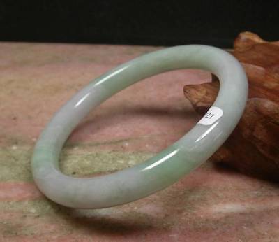 Certified Hand Carved Lavender Green 100% Natural Myanmar Burma A Jade Jadeite Circle Round Bangle Bracelet 61mm