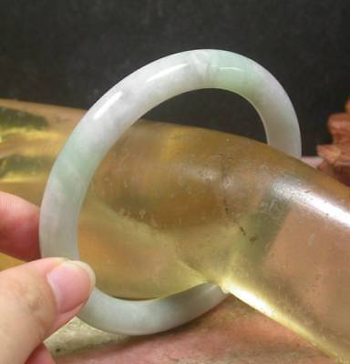 Certified Hand Carved Lavender Green 100% Natural Myanmar Burma A Jade Jadeite Circle Round Bangle Bracelet 61mm