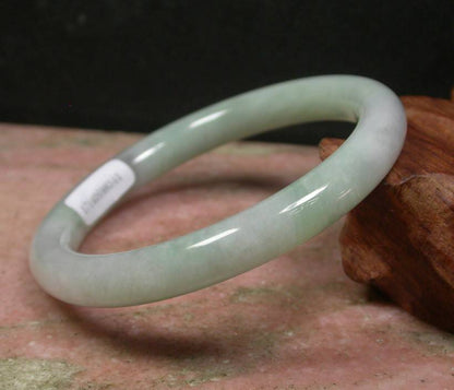 Certified Hand Carved Lavender Green 100% Natural Myanmar Burma A Jade Jadeite Circle Round Bangle Bracelet 61mm