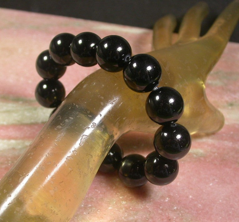 Certified Natural Black Burma A JADE Jadeite Bead Beads Bangle Bracelet 17mm