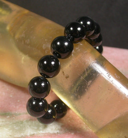 Certified Natural Black Burma A JADE Jadeite Bead Beads Bangle Bracelet 14mm