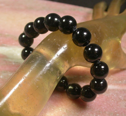 Certified Natural Black Burma A JADE Jadeite Bead Beads Bangle Bracelet 14mm