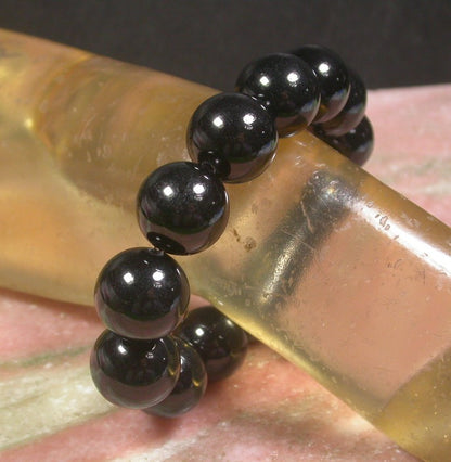 Certified Natural Black Burma A JADE Jadeite Bead Beads Bangle Bracelet 17mm