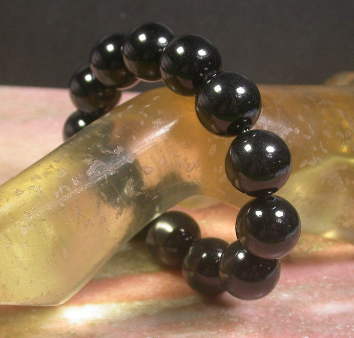 Certified Natural Black Burma A JADE Jadeite Bead Beads Bangle Bracelet 17mm