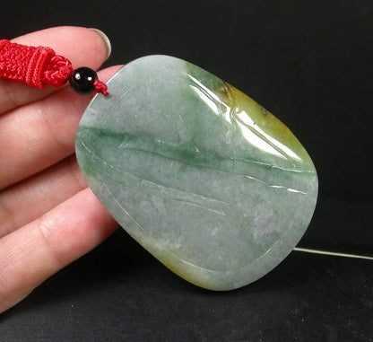 Certified Hand Carved 100% Natural Myanmar Burma A Jade Jadeite Dragon Eagle Fish Ruyi Pendant Necklace