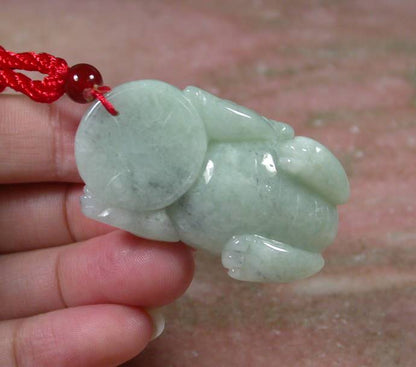 Certified Hand Carved Green Natural Hand Carved Myanmar Burma A Jade jadeite Dragon Pi Xiu Pendant Necklace