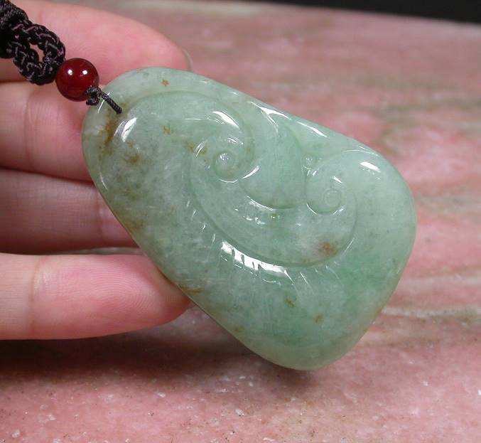 Certified Hand Carved Natural Myanmar Burma Grade A Jade jadeite Dragon Lotus Flower Pendant Necklace