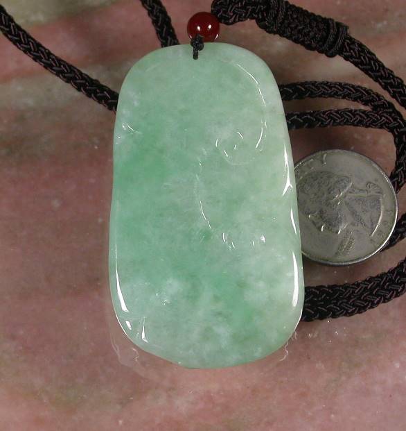 Certified Hand Carved Green Natural Myanmar Burma A Jade Jadeite Tiger Lotus Flower Pendant Necklace