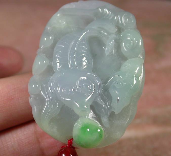 Certified Hand Carved Lavender Green Myanmar Burma Natural A Jade jadeite Gold Fish Lotus Pendant Necklace