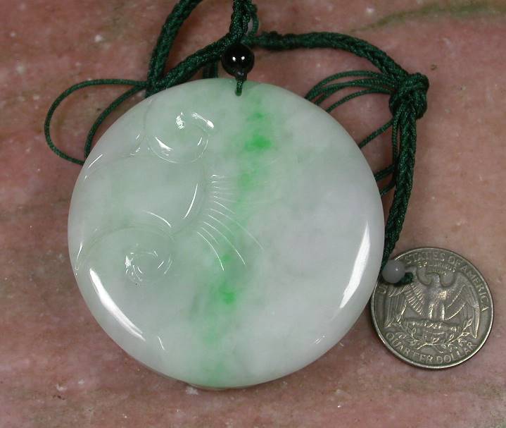 Certified Hand Carved Natural Myanmar Burma A Jade Jadeite Dragon Phoenix Lotus Pendant Necklace