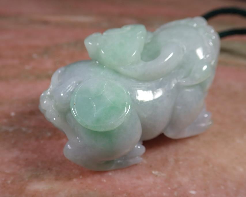 Certified Natural Hand Carved Myanmar Burma A Jade jadeite Dragon Pi Xiu Coin Pendant Necklace