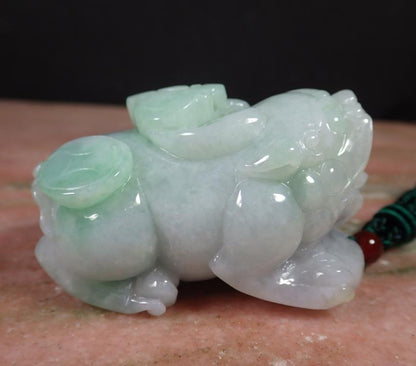 Certified Natural Hand Carved Myanmar Burma A Jade jadeite Dragon Pi Xiu Coin Pendant Necklace