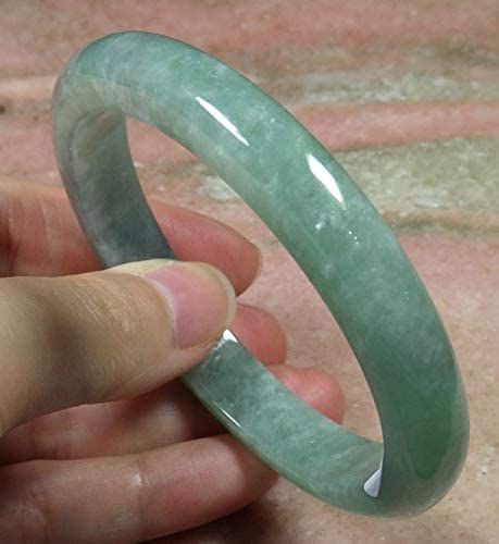 Certified Hand Carved Green 100% Natural Myanmar Burma A Jade Jadeite Bangle Bracelet 59mm