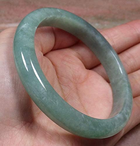 Certified Hand Carved Green 100% Natural Myanmar Burma A Jade Jadeite Bangle Bracelet 59mm