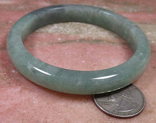 Certified Hand Carved Green 100% Natural Myanmar Burma A Jade Jadeite Bangle Bracelet 59mm