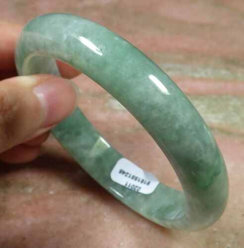 Certified Hand Carved Green Natural Myanmar Burma A JADE Jadeite Circle Bangle Bracelet 59mm