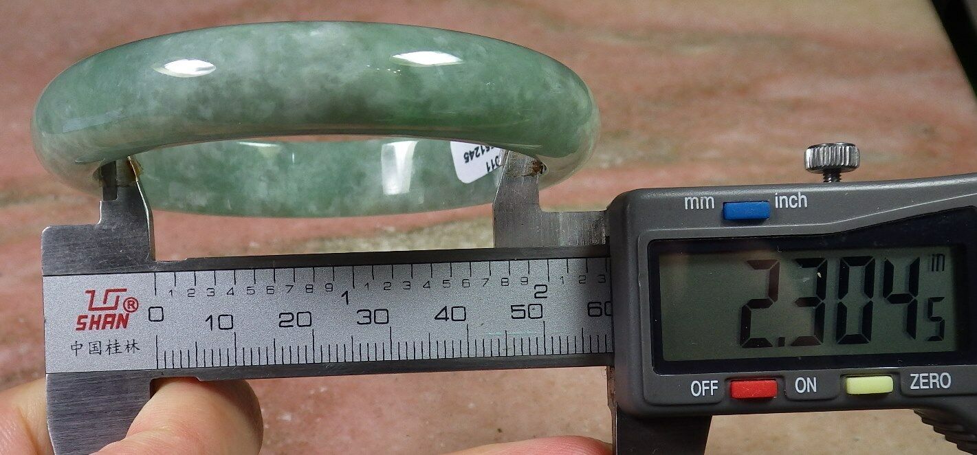 Certified Hand Carved Green Natural Myanmar Burma A JADE Jadeite Circle Bangle Bracelet 59mm