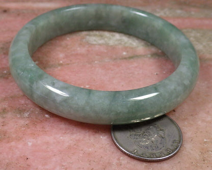 Certified Hand Carved Green Natural Myanmar Burma A JADE Jadeite Circle Bangle Bracelet 59mm