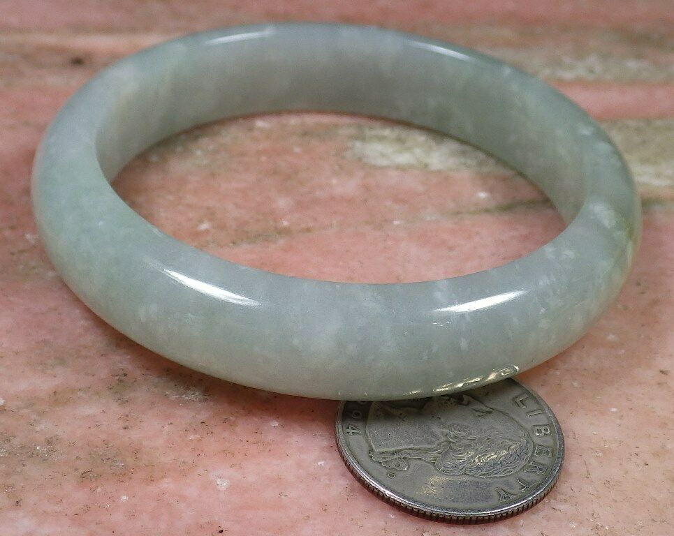 Certified Hand Carved Green Yellow Natural Myanmar Burma Grade A JADE Jadeite Bangle Bracelet 58mm