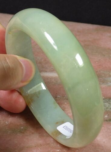 Certified Hand Carved Yellow Green 100% Natural Myanmar Burma Grade A JADE Jadeite Bangle Bracelet 58mm