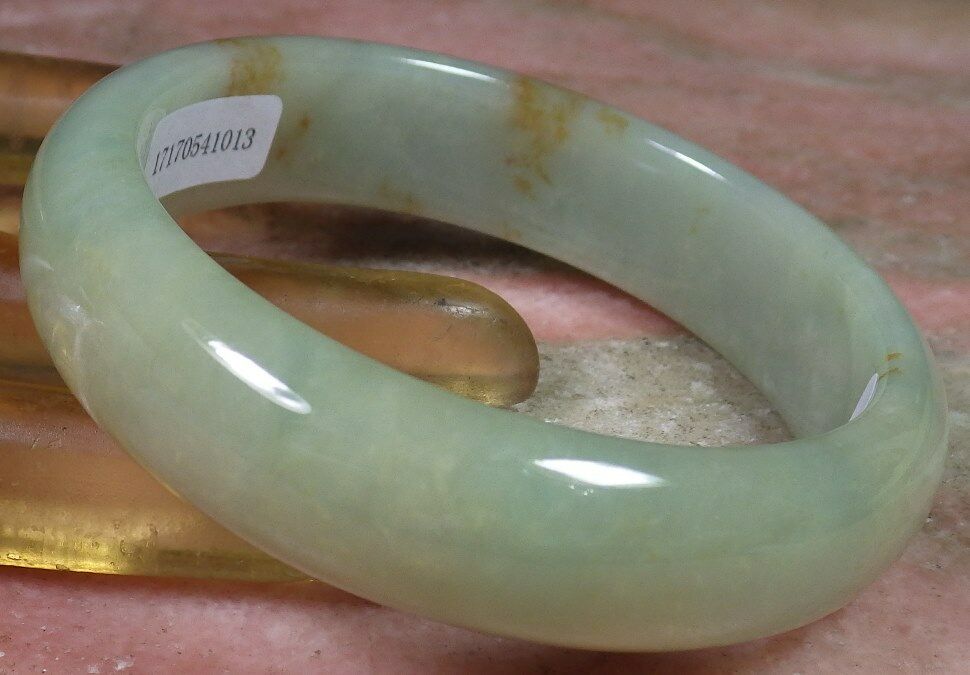 Certified Hand Carved Yellow Green 100% Natural Myanmar Burma Grade A JADE Jadeite Bangle Bracelet 58mm