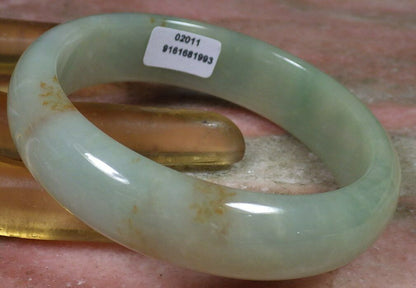 Certified Hand Carved Yellow Green 100% Natural Myanmar Burma Grade A JADE Jadeite Bangle Bracelet 58mm