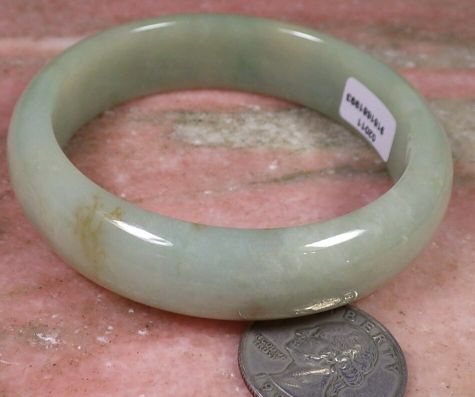 Certified Hand Carved Yellow Green 100% Natural Myanmar Burma Grade A JADE Jadeite Bangle Bracelet 58mm