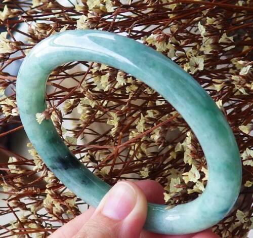 Certified Hand Carved Green 100% Myanmar Burma A JADE Jadeite Circle Bangle Bracelet 61mm