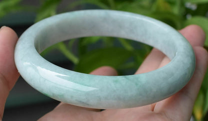 Certified Hand Carved Natural Green Myanmar Burma A JADE Jadeite Circle Bangle Bracelet 61mm