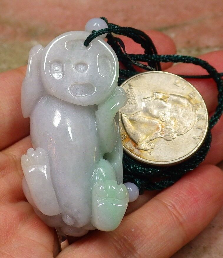 Certified Hand Carved Green Natural Myanmar Burma A Jade jadeite Dragon Pi Xiu Coin Pendant Necklace