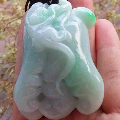 Certified Hand Carved Green Natural Myanmar Burma Grade A Jade jadeite Monkey Buddha Hand Pendant Necklace