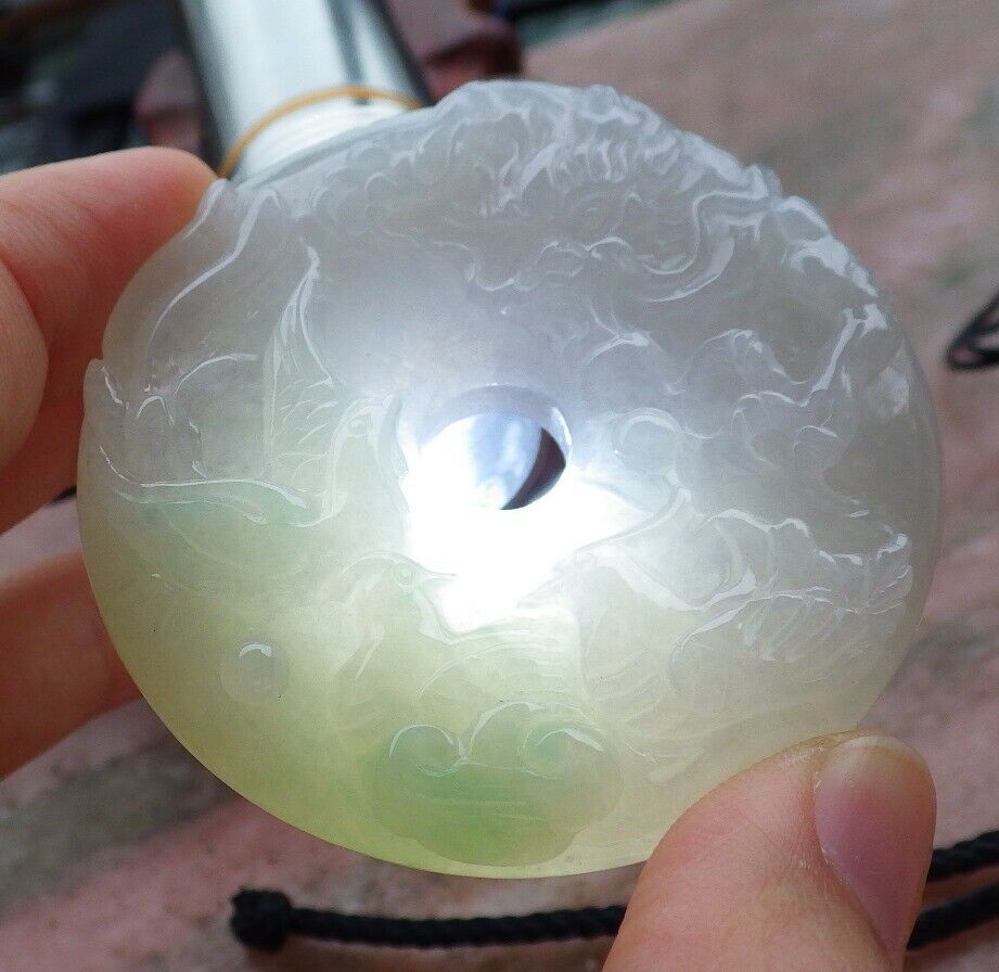 Certified Natural Myanmar Burma Grade A Jade jadeite Mandarin Duck Dragon Phoenix Pendant shops Necklace