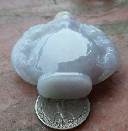 Certified Hand Carved Lavender Natural Myanmar Burma A Jade jadeite Display Dragon Snuff Bottle