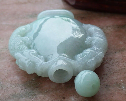 Certified Hand Carved Lavender Natural Myanmar Burma A Jade jadeite Display Dragon Snuff Bottle