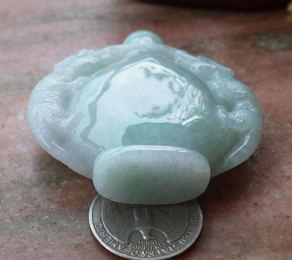 Certified Hand Carved Lavender Natural Myanmar Burma A Jade jadeite Display Dragon Snuff Bottle