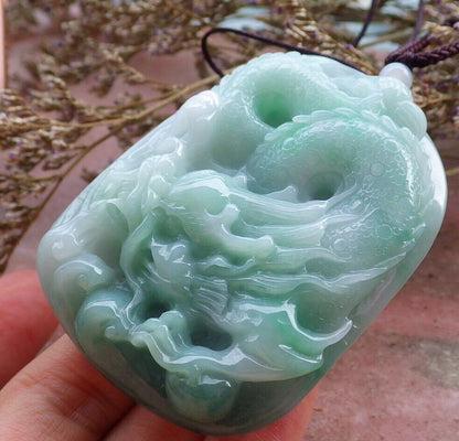 Certified Hand Carved Green Natural Myanmar Burma A Jade Jadeite Dragon Turtle Chop Seal Display
