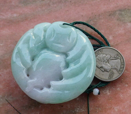 Certified Hand Carved Lavender Green 100% Natural Myanmar Burma A Jade Jadeite Ruyi Fly Elephant Pendant Necklace