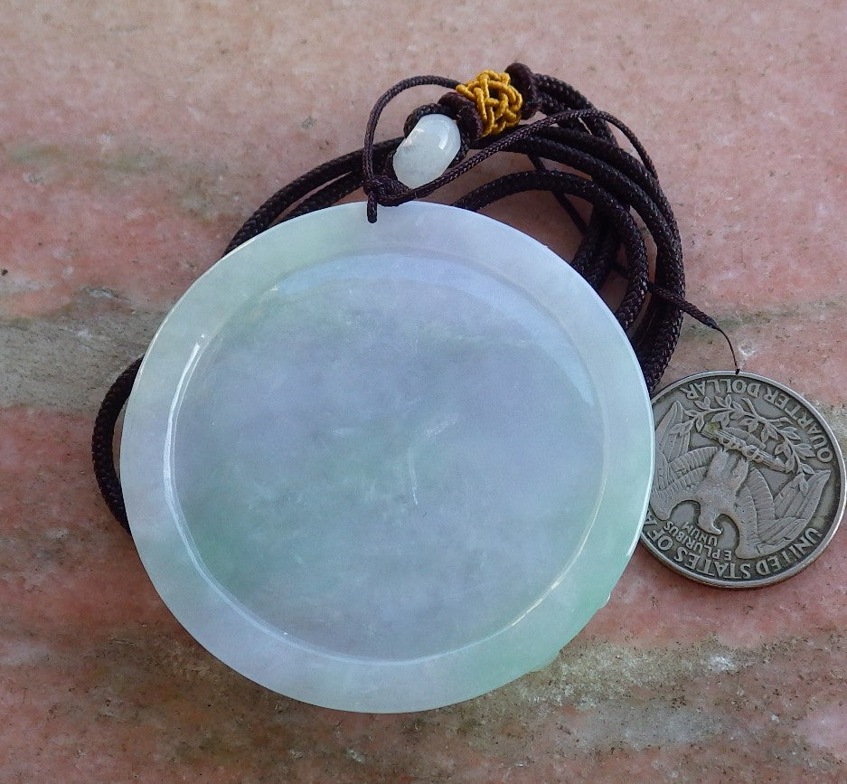 Certified ICY Lavender Hand Carved Natural Myanmar Burma A Jade jadeite Dragon Spit Bead Pendant Necklace